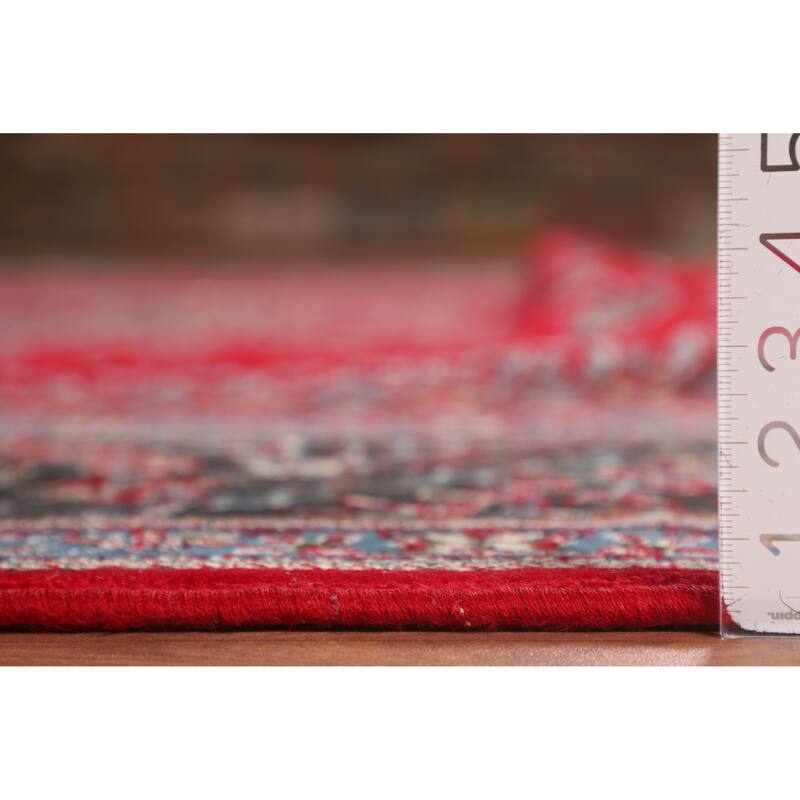 Traditional Red Kashan Turkish Area Rug Bedroom Machine-Made Carpet - 9'8" x 13'4"