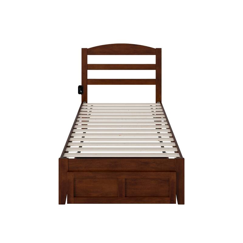 AFI Warren Platform Bed with Foot Drawer and Charging Station