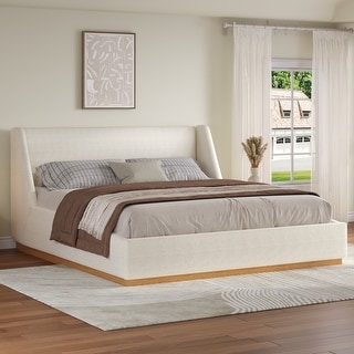 Christopher Knight Home - Modern Upholstered Boucle Platform Bed with ...