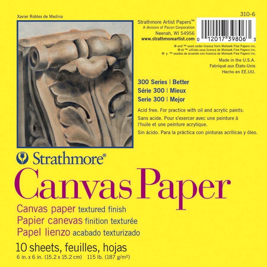 Shop Strathmore 300 Series White Canvas Paper Pad 6 X 6 Inches