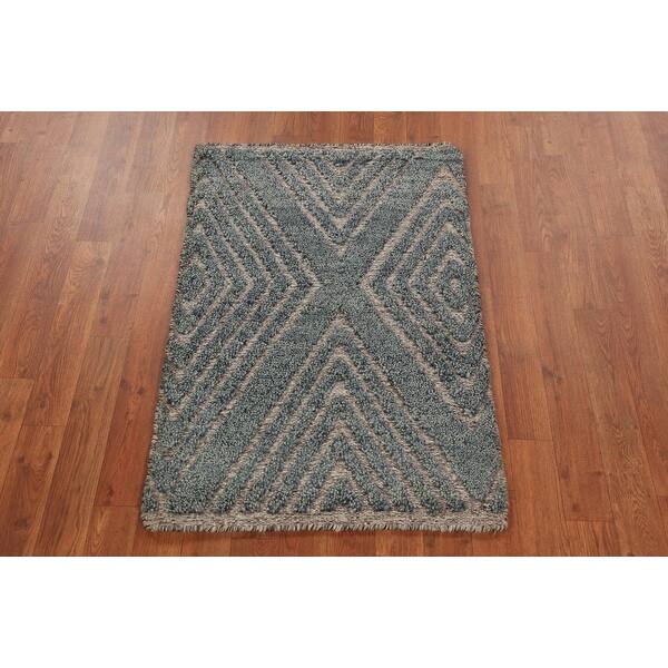 Geometric Moroccan Modern Foyer Rug HandKnotted Wool Carpet 2'0"x 3'0" Bed Bath & Beyond