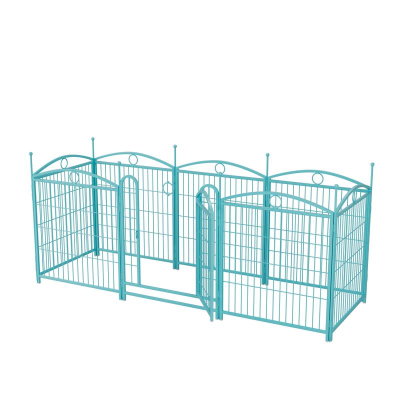 Dog Playpen 32 inch 8 Panels Metal Dog Pen Pet Dog Fence with Doors, Heavy Duty Dog Fence Puppy Pen Foldable Pet Exercise Pen