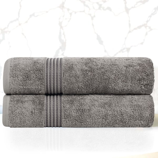 Superior Heritage Egyptian Cotton Absorbent Bath Towel Set of 2 - Charcoal