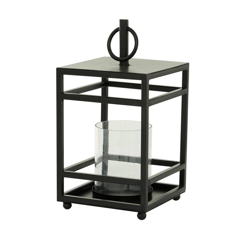 Metal Decorative Indoor Outdoor Candle Lantern - Black - Roche River Decor