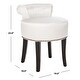 preview thumbnail 4 of 9, SAFAVIEH Georgia White Petite Glam Vanity Stool - 17.9" x 19" x 22.8"