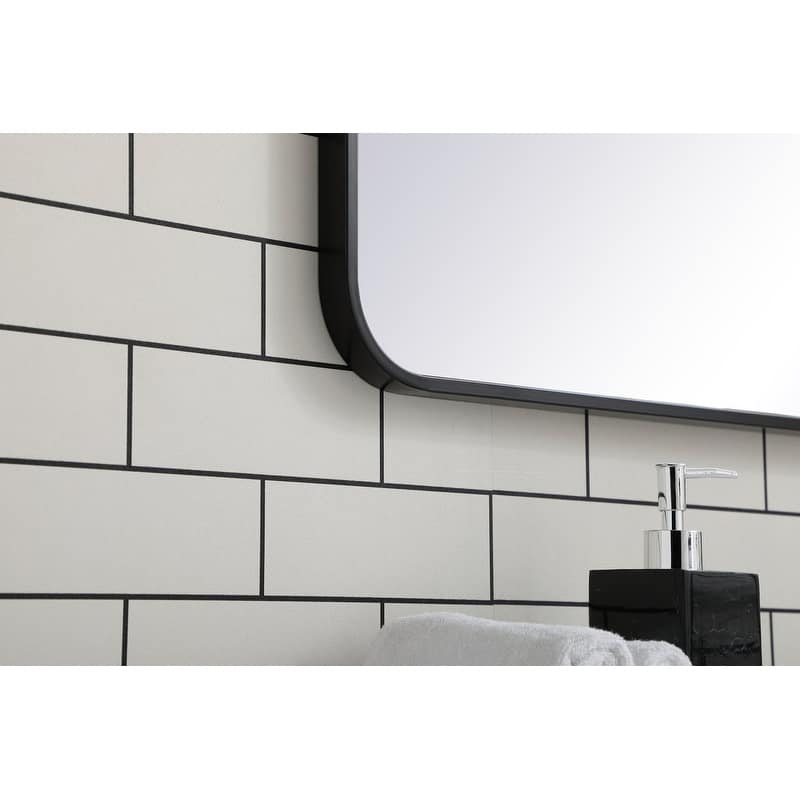 Ezra Soft Corner Metal Rectangular Mirror