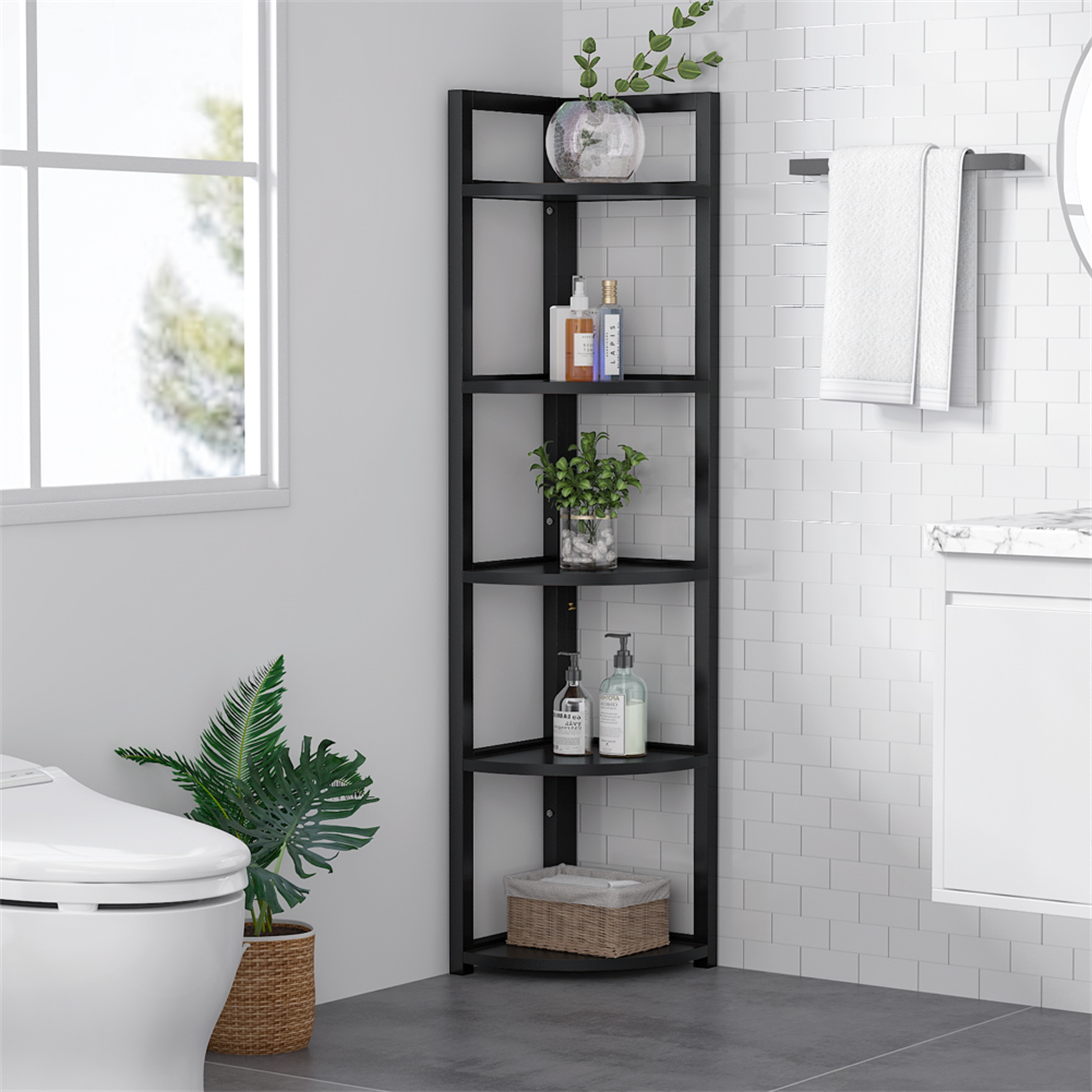 Corner Shelf Stand 3 Tier Organizer Rack Bathroom Storage Shelves Display  Unit