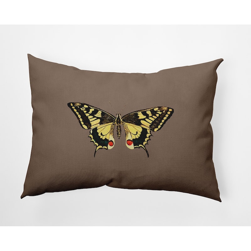 Rare Swallowtail Polyester Indoor/Outdoor Pillow - Ginger Snap Brown - 14" x 20"