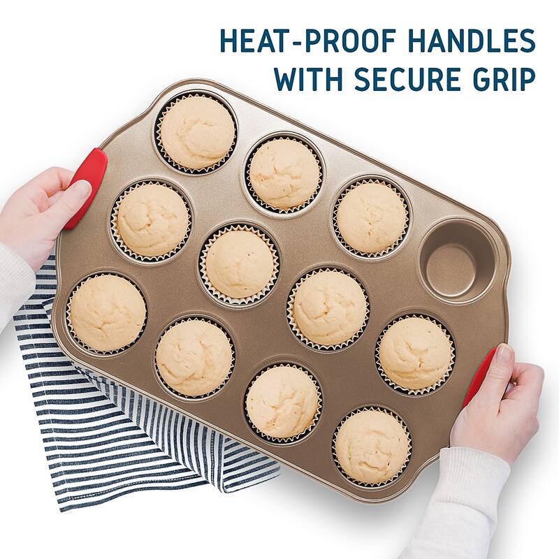 JoyTable Bakeware Set - Nonstick Bakeware Set With Silicone Handles & Utensils