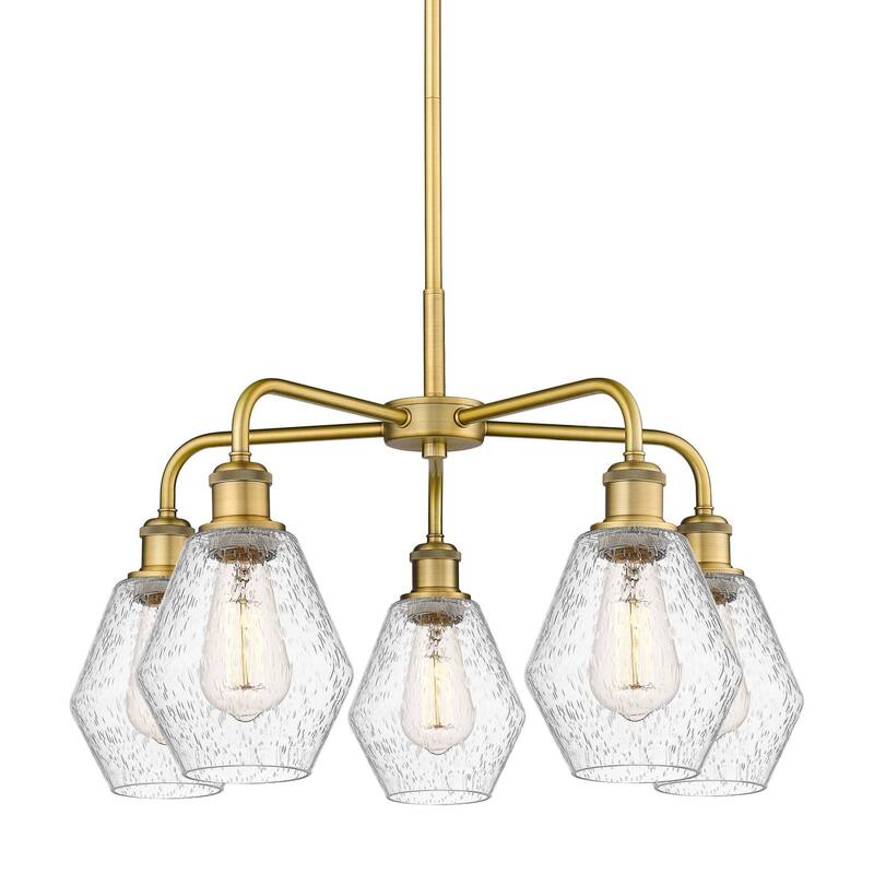 Innovations Lighting 516-5CR-16-24 Cindyrella Chandelier Cindyrella 5 - Brushed Brass / Seedy