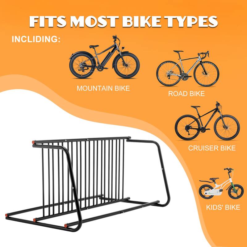 GDFStudio - Rylan Bike Rack Modern Metal Double-Sided Freestanding Floor Storage - N/A