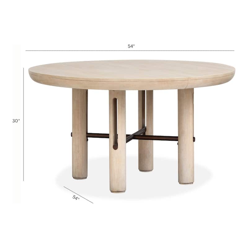 Salt Life Home Sunset Cove Sanibel Brown Extendable Round Dining Table - 54''W x 54''D x 30''H