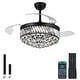 preview thumbnail 13 of 19, Kviflon 48" Crystal Fandelier Ceiling Fan with Light and Retractable Blades LED Dimmable for Bedroom Living Room - 48 Inches