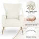 preview thumbnail 30 of 30, Costway Velvet Upholstered Wingback Chair with Lumbar Pillow & Golden - See Details