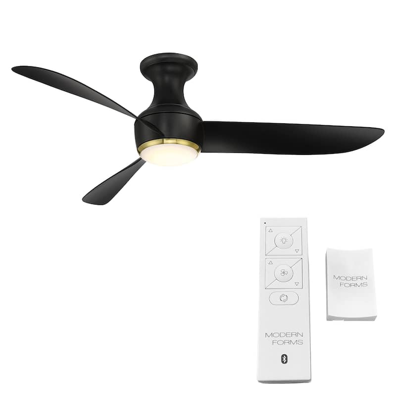 Corona 3-Blade Smart FlushMount Ceiling Fan 54in 3000K LED & Remote - N/A