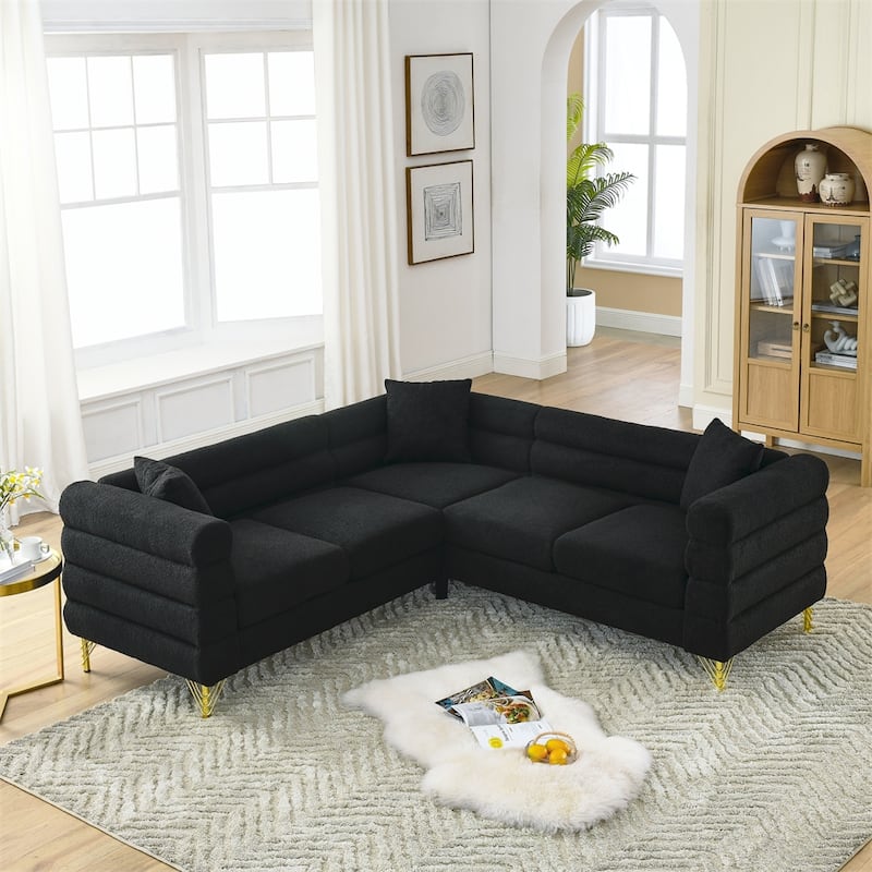 81.5-Inch Oversized Corner L-Shaped Sectional Sofa with 3 Cushions