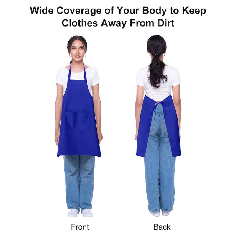 4pcs Bib Apron 70x60cm Unisex Restaurant Kitchen Cooking Aprons - 27.56" x 23.62"