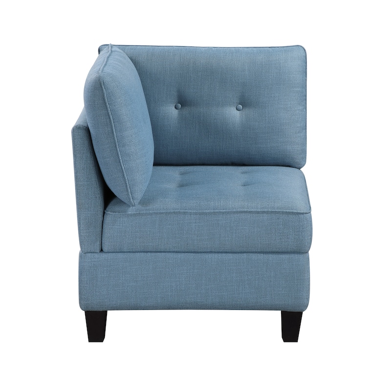 Dorian 30" Textured Fabric Corner Seat - Hidden Storage, Button-Tufted