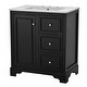 preview thumbnail 50 of 56, 30" bathroom vanity cabinet with ceramic basin, 3 drawers and adjustable shelves