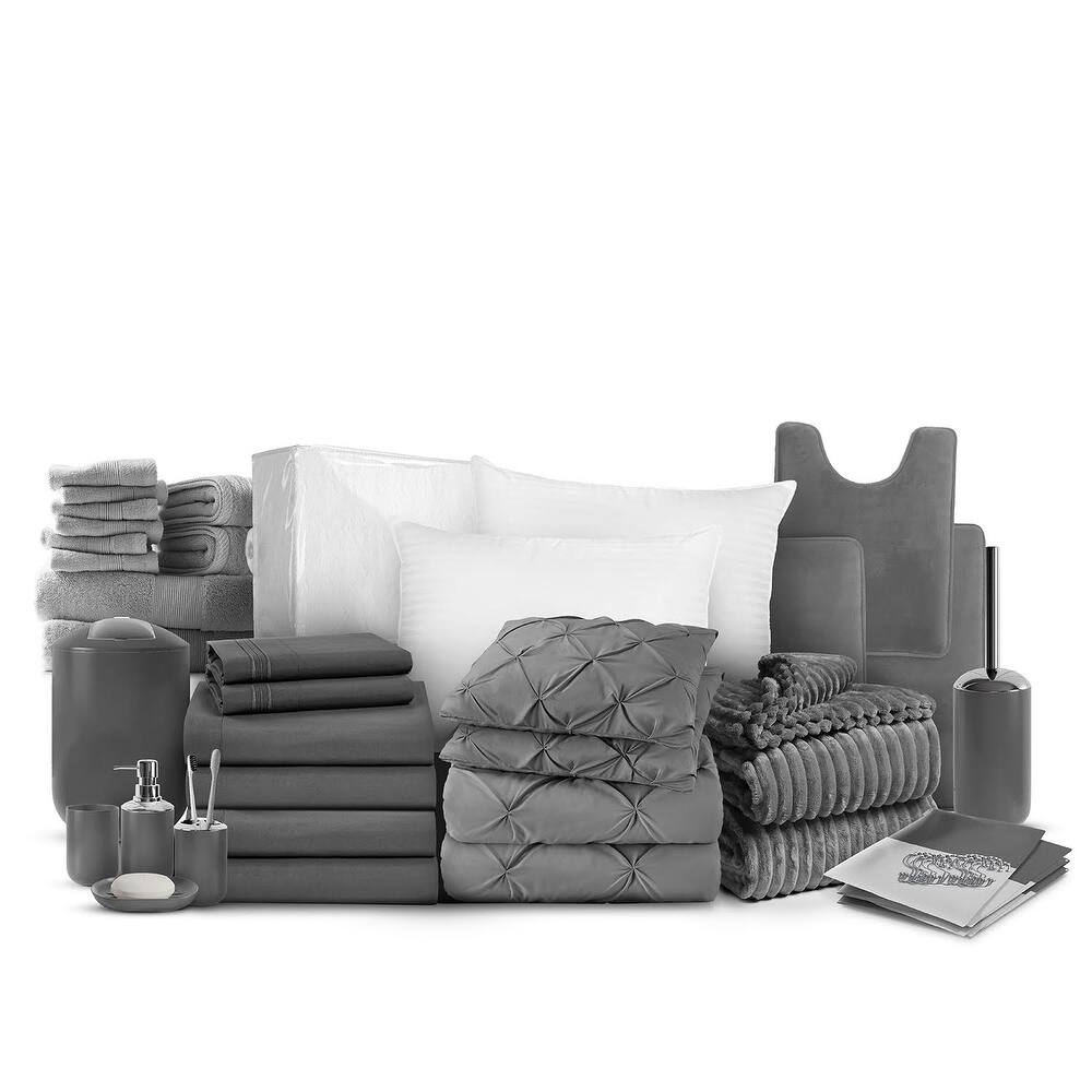 Empyrean Back to College Dorm Kit - Includes Comforter, Bed Sheets, Towels, Blanket, Bathrugs, & More - Twin - Twin XL