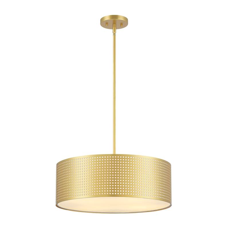 Murray 4-light drum Pendant chandelier with Gold frame - 20 in. W