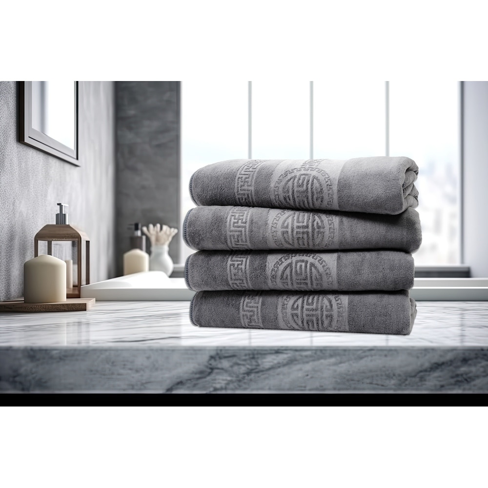 DAN RIVER 100% Cotton Bath Towel Set Pack of 4| Soft Large Bath Towel|  Highly Absorbent| Daily Usage Bath Towel| Ideal for Pool Home Gym Spa  Hotel