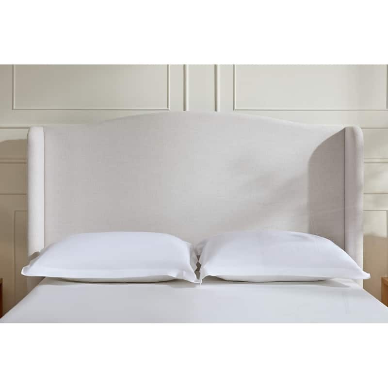 Upholstered Wingback Headboard Bed Platform Bed No Box Spring Needed