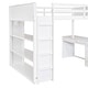 preview thumbnail 5 of 9, Full Bed Loft Bed with Ladder, Shelves,Desk