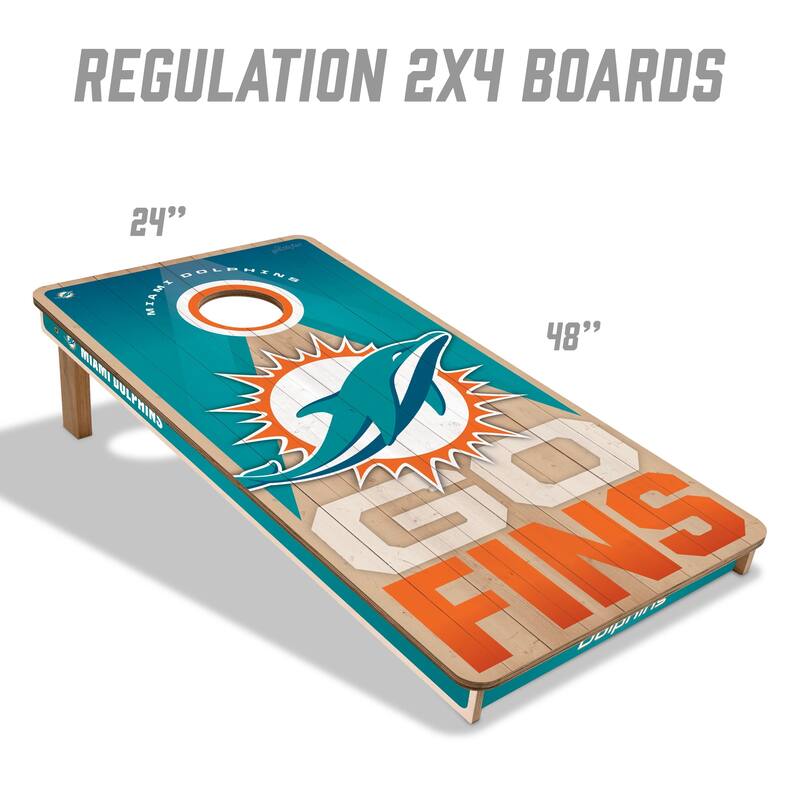 Miami Dolphins NFL 2x4 Professional Cornhole Board Set