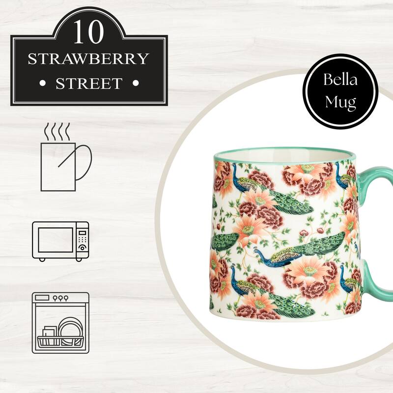 10 Strawberry Street Bella Animal Mugs, Set of 4