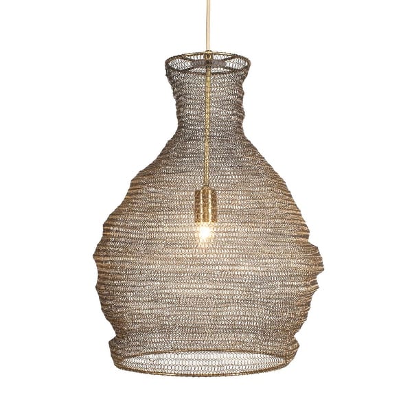 slide 2 of 10, Uttermost Murmur Woven Brass 1 Light Pendant - N/A
