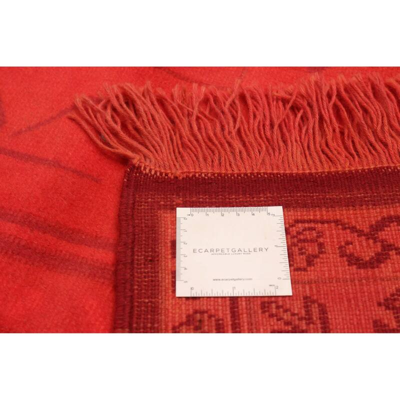 ECARPETGALLERY Hand-knotted Color Transition Light Red Wool Rug - 6'6 x 9'6