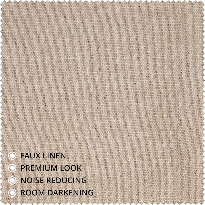 Exclusive Fabrics French Pleated Textured Faux Linen Room Darkening Curtains for Bedroom & Living Room Curtains (1 Panel)