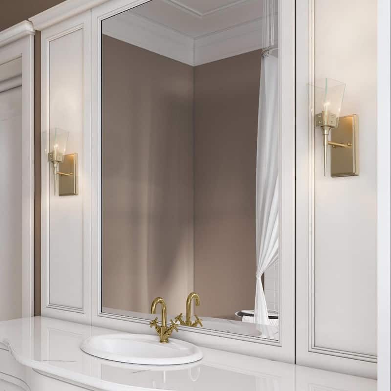Modern Gold 1-Light LED Wall Sconce Single Bathroom Vanity Lights Foyer Entryway Powder room