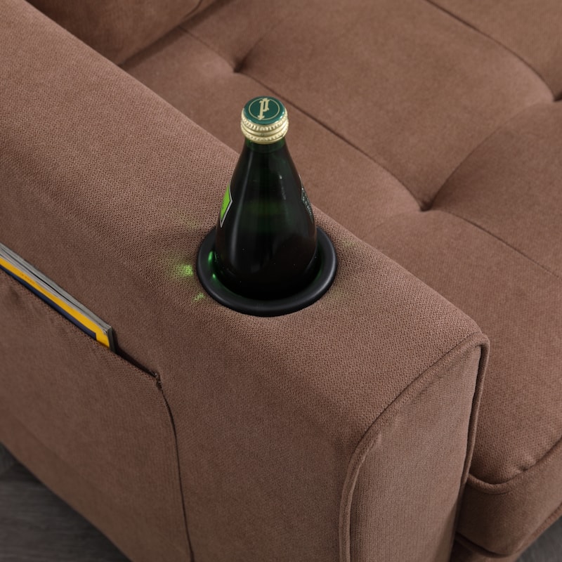 3-in-1 Upholstered Futon Sofa Convertible Floor Sofa bed
