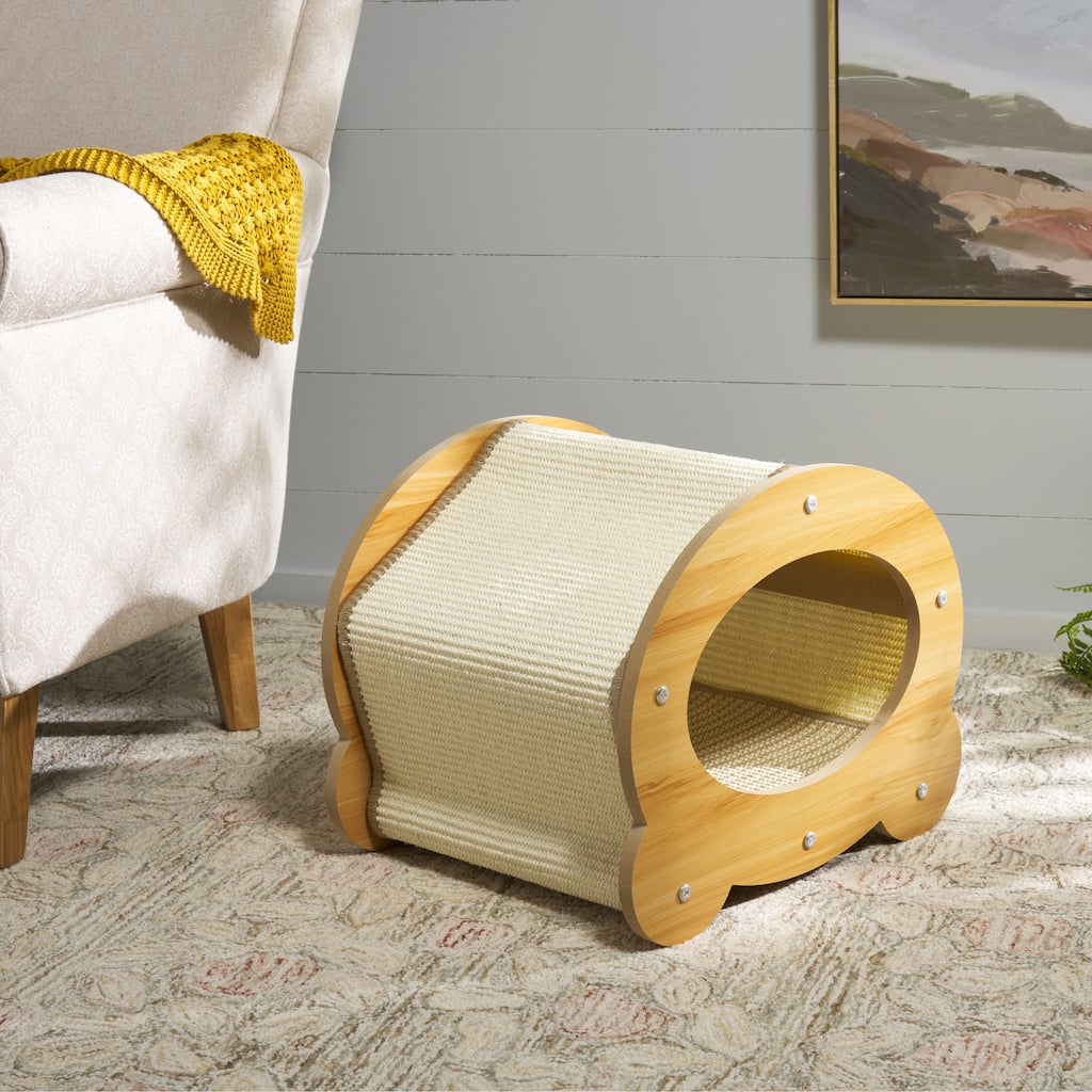 SAFAVIEH Home Natural/Ivory 19"W x 15"L x 15"H Sisal Cat Scratch House - 19"W x 15"L x 15"H