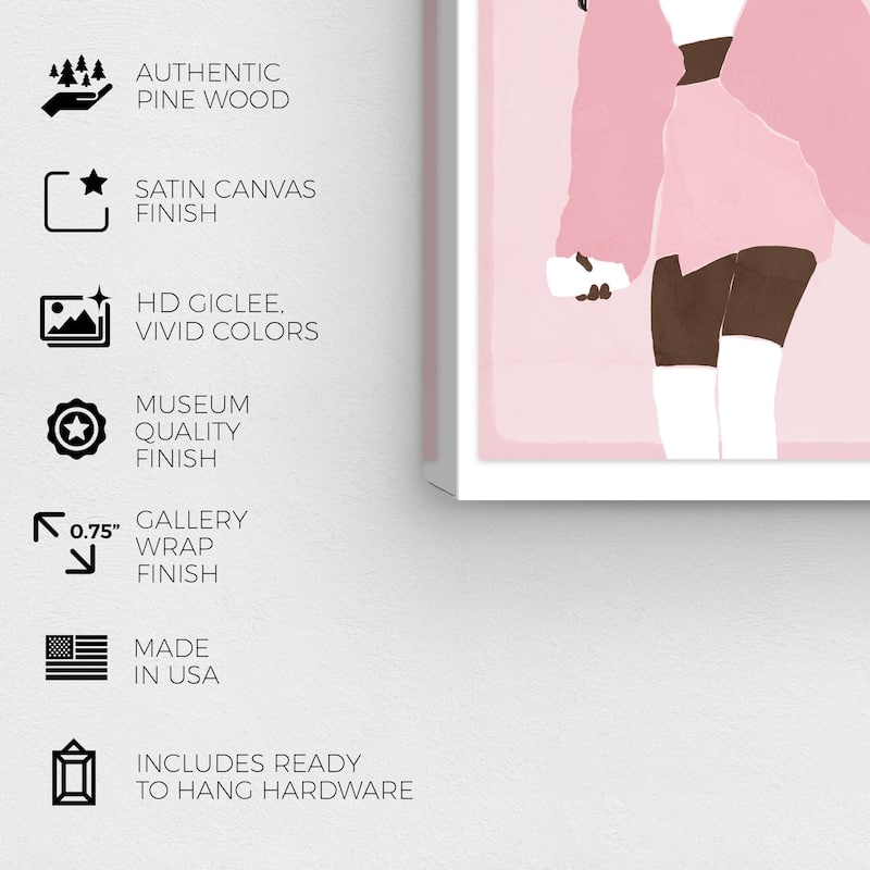 Wynwood Studio Fashion and Glam Bubblegum Queens SET Pink and Rose Pink Modern & Contemporary Wall Art Canvas Print