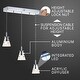preview thumbnail 7 of 9, Nube 19.5" 3-Light Adjustable Cascading Metal Integrated Linear LED Pendant, Chrome by JONATHAN Y