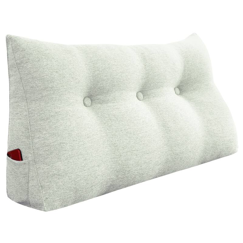 WOWMAX Bed Wedge Pillow Bolster Large Backrest Support Off White Full Size