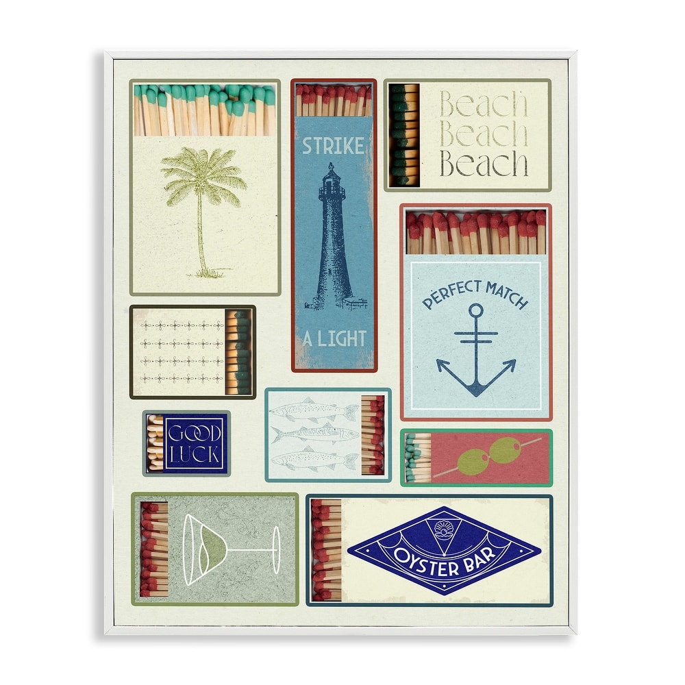 Stupell Nautical Theme Matchboxes Framed Giclee Art Design By Lil' Rue