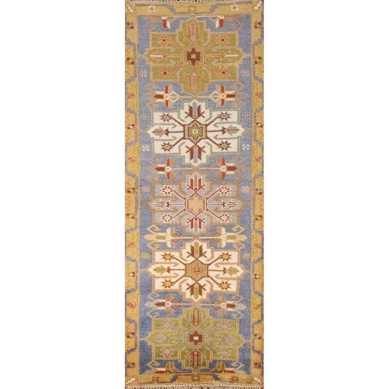Kazak Runner Rug Hand-Knotted Traditional Wool Carpet - 2'7"x 8'0"