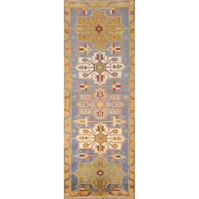 Kazak Runner Rug Hand-Knotted Traditional Wool Carpet - 2'7"x 8'0"