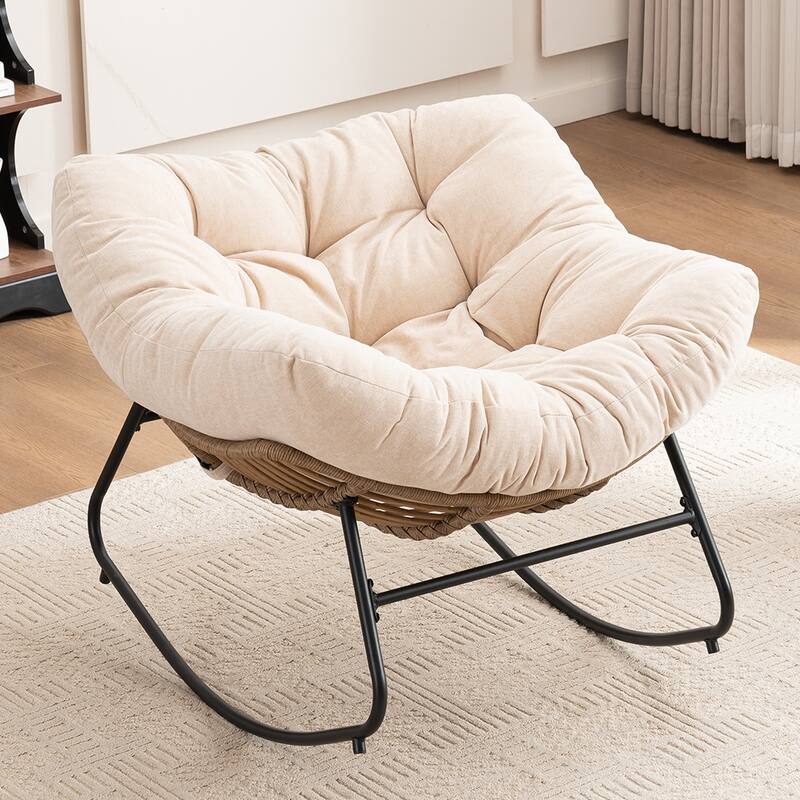 Chenille Soft Upholstered Modern Rocking Chair