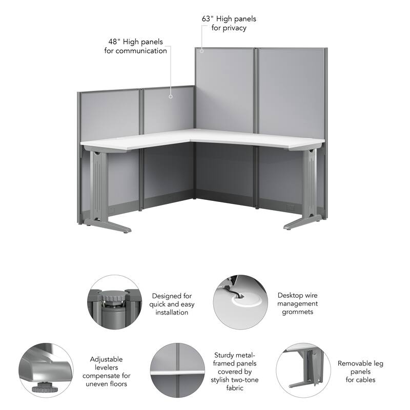 Office in an Hour 65W L-Shape Workstation by Bush Business Furniture
