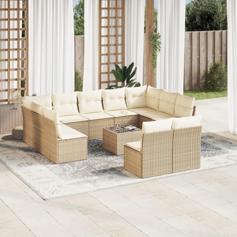 vidaXL Garden Sofa Set Beige - 21.7 x 21.7 x 14.6