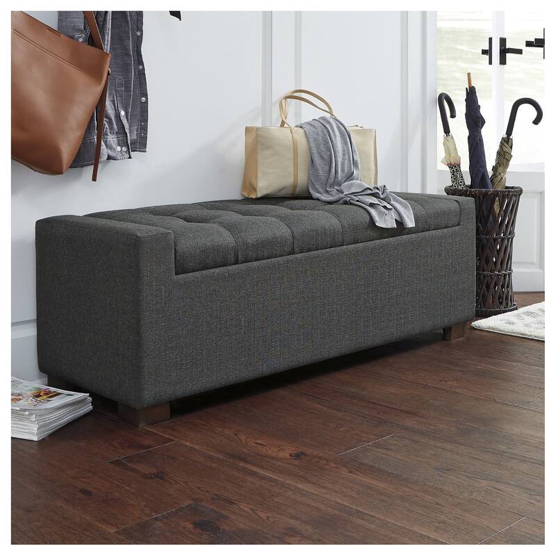 Signature Design by Ashley Cortwell Dark Grey Storage Bench - 54"W x 18"D x 18"H - Gray