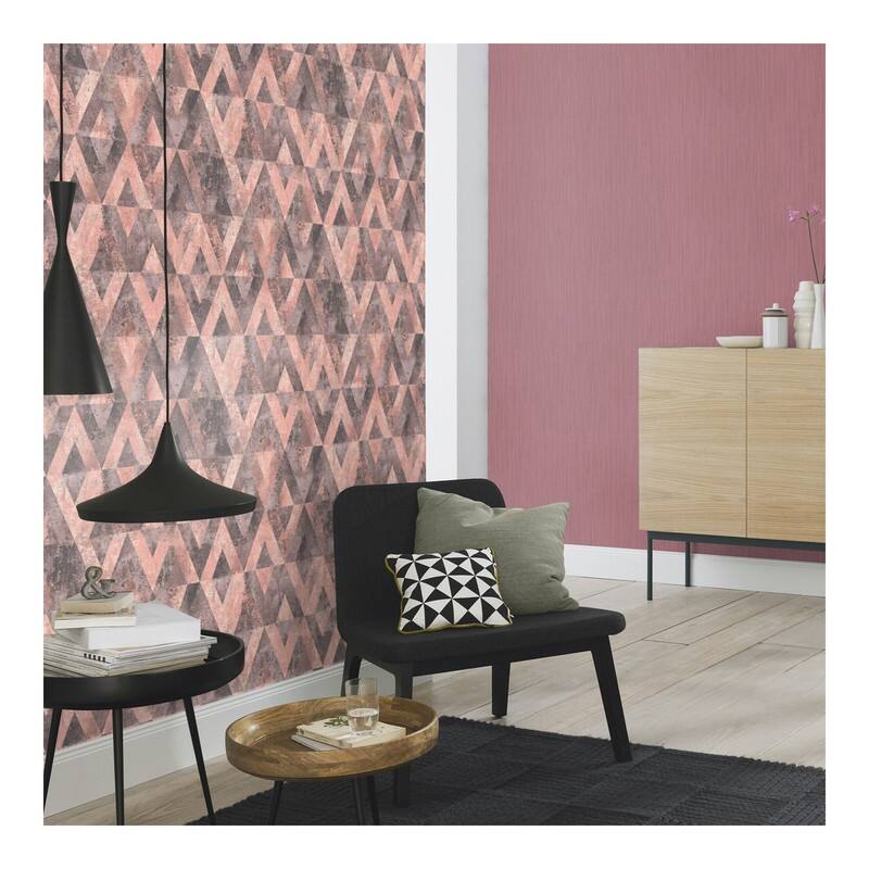 Rasch Shikhar Raspberry Geometric Wallpaper - 20.5 x 396 x 0.025