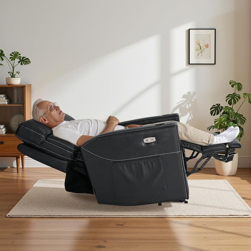 MCombo 380lbs Oversized Dual Motors Power Lift Recliner Chair, for Heights 5'7''-6'6" Big and Tall People, Faux Leather R7177