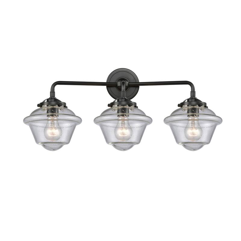 Innovations Lighting Small Oxford 3 Light 26" Wide Bathroom Vanity - Oil Rubbed Bronze / Seedy