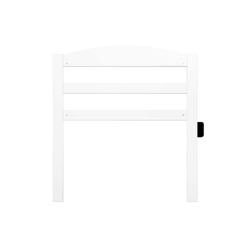 White Horizontal Slat Twin Headboard with Clean Modern Look and Smooth Wood Finish